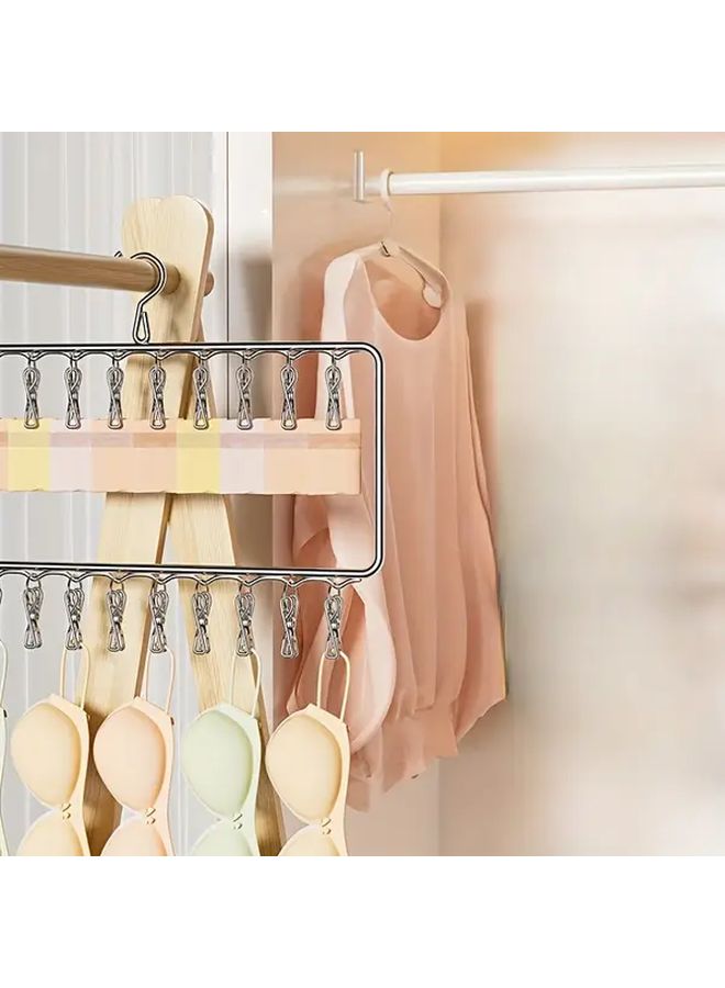 Heavy Duty Stainless Steel 2 Tier 3 Tier Hat Sox Underwear Organizer With 20 Clips - Image 2